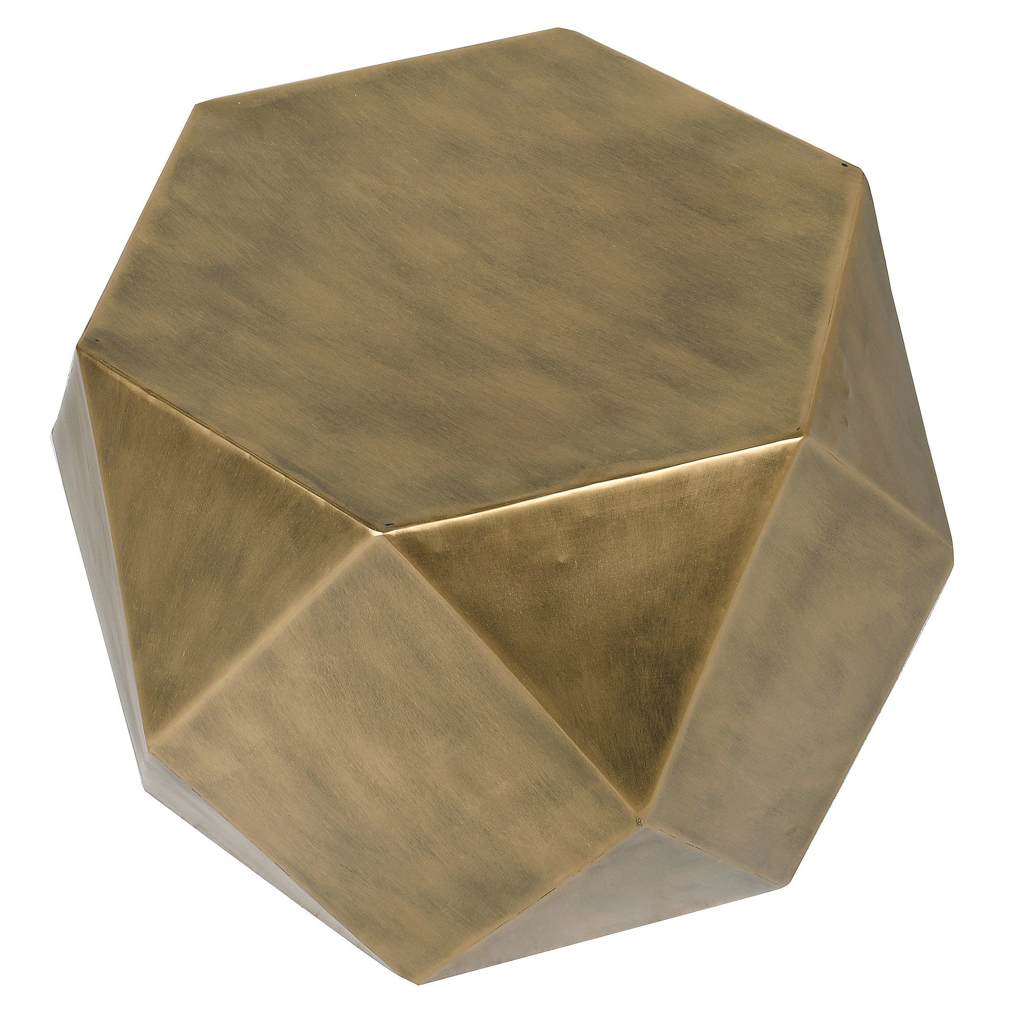 Gold Metal Hexagonal Side Table