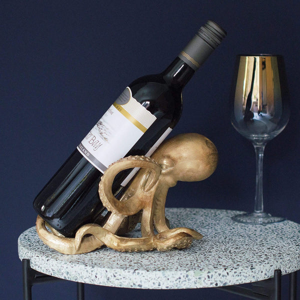 Gold Octopus Wine Bottle Holder Image
