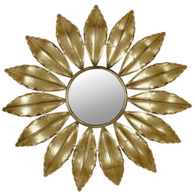 Load image into Gallery viewer, Gold Petal Round Statement Mirror