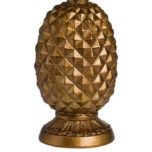 Load image into Gallery viewer, Gold Pineapple Table Lamp | Mustard Velvet Shade