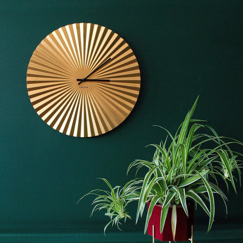 Gold Pleated Wall Clock