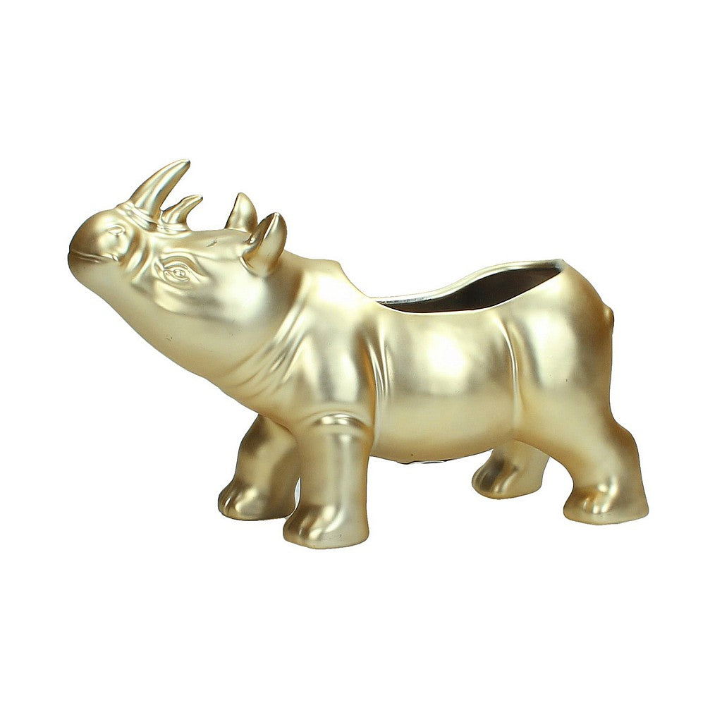Gold Roaming Rhino Planter - Second