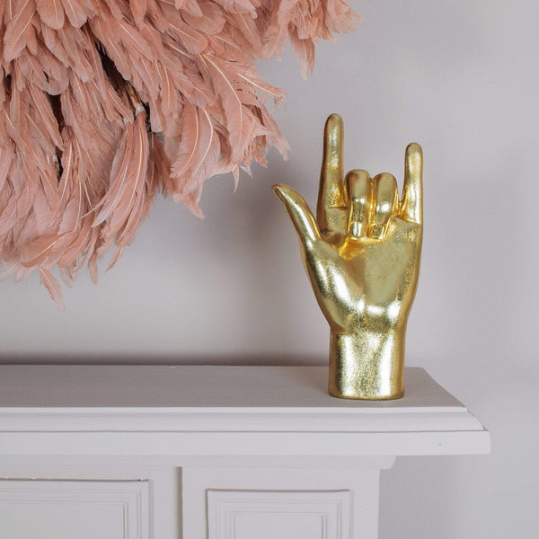 Gold 'Rock On!' Hand Image