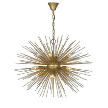 Load image into Gallery viewer, Gold Sunburst Pendant Ceiling Light with 12 Lights