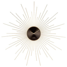 Load image into Gallery viewer, Gold Sunburst Wall Clock