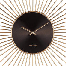 Load image into Gallery viewer, Gold Sunburst Wall Clock