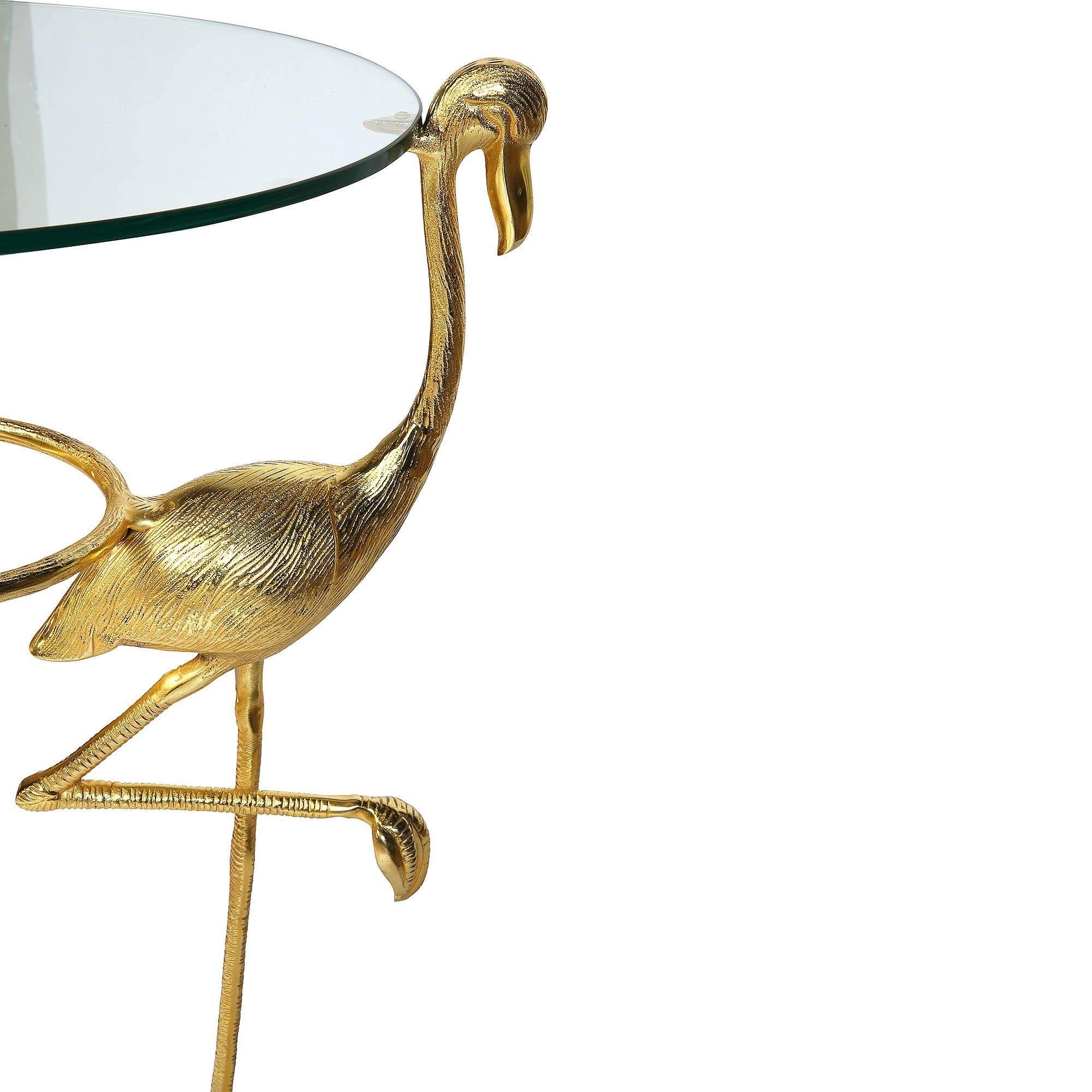 Gold Three Flamingos Occasional Table
