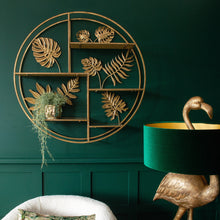 Load image into Gallery viewer, Gold Tropical Circular Wall Shelf