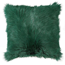 Load image into Gallery viewer, Green Goat Fur Cushion Cover