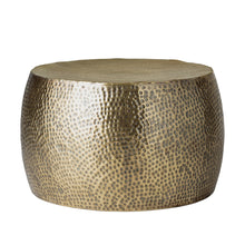 Load image into Gallery viewer, Hammered Brass Drum Coffee Table