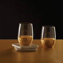 Load image into Gallery viewer, Hammered Gold Glass Tumblers | Set of 4