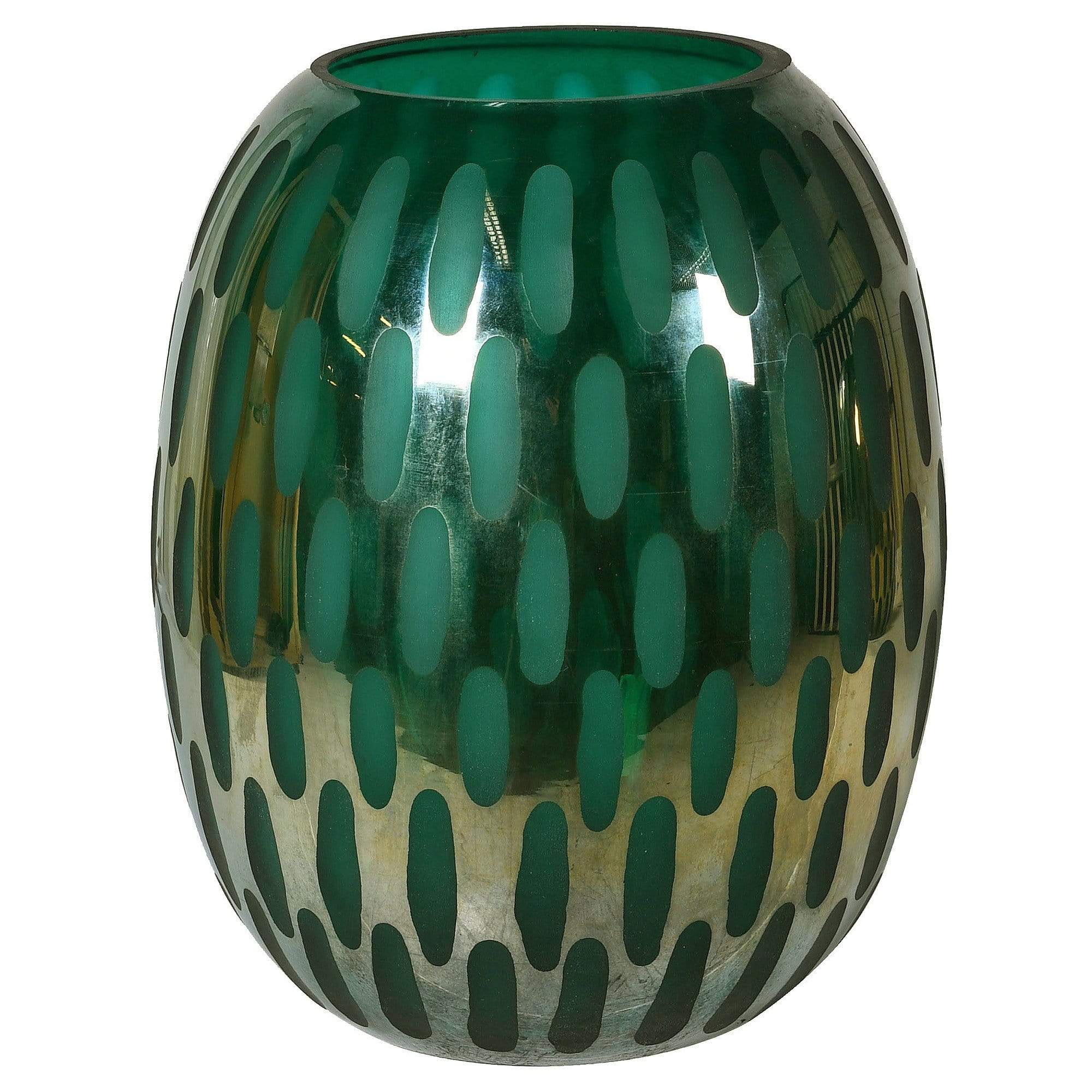 Hand Blown Green Lustre Glass Vase
