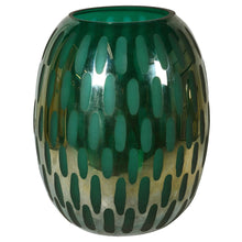 Load image into Gallery viewer, Hand Blown Green Lustre Glass Vase