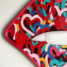 Load image into Gallery viewer, Hand Painted Lips LED Neon Canvas