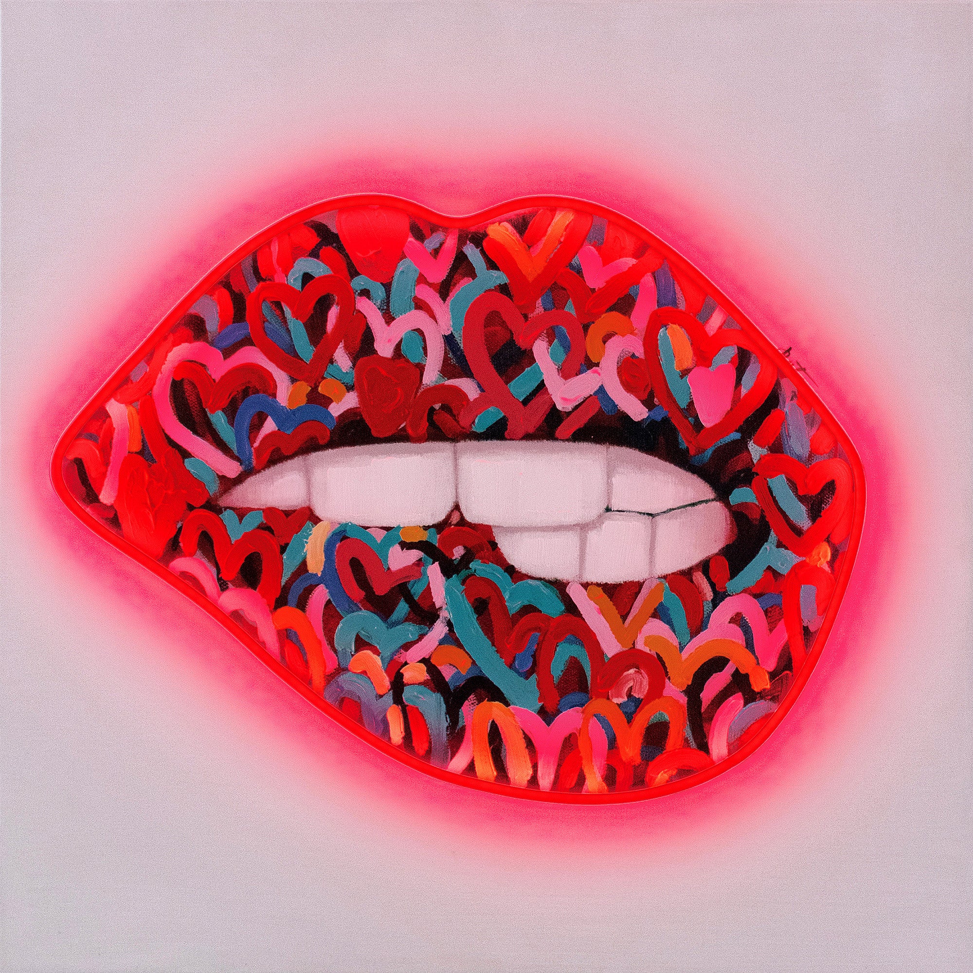 Hand Painted Lips LED Neon Canvas– Audenza