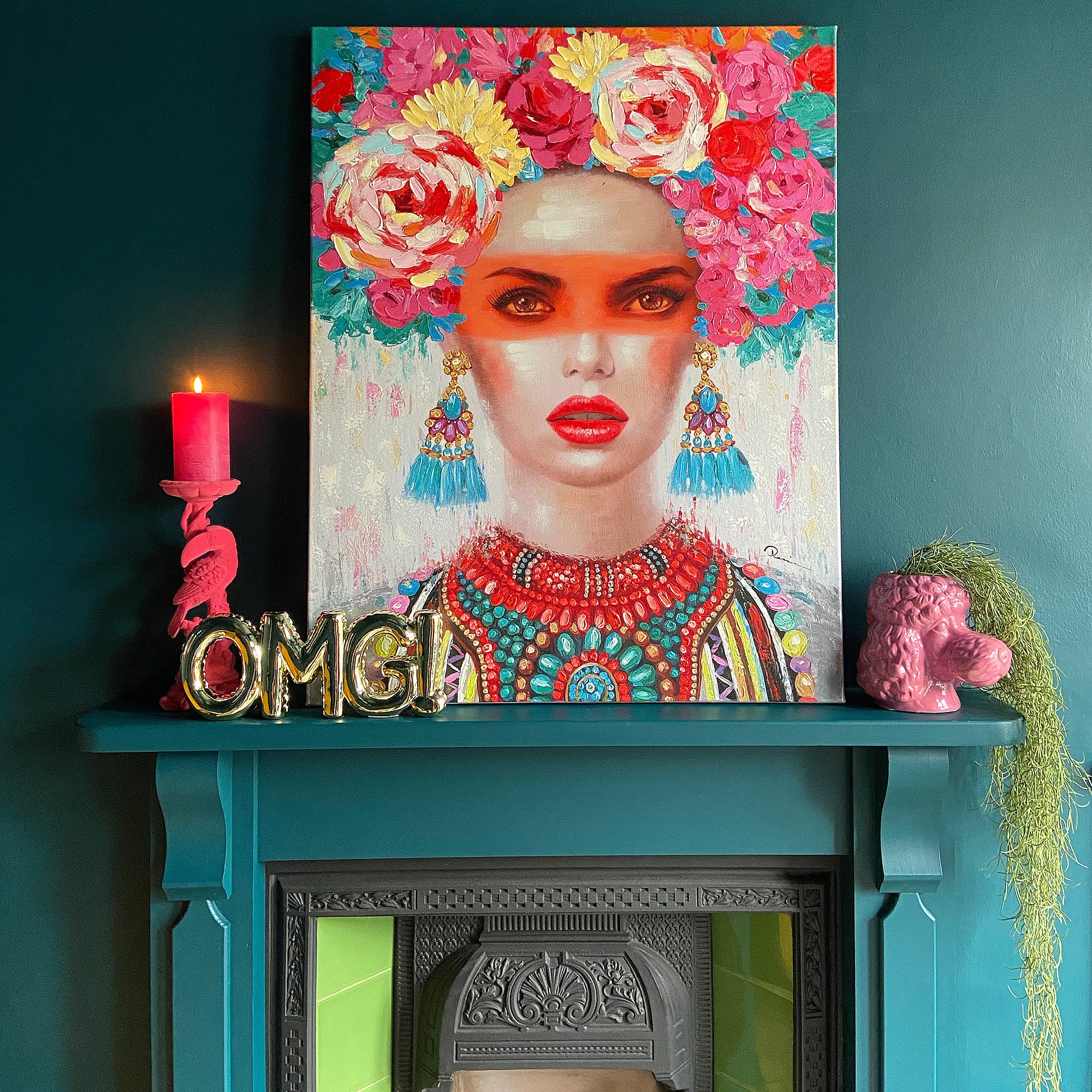 Hand Painted Nyla Flower Queen Canvas