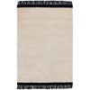 Hand Woven Cream Rug | Black Fringing