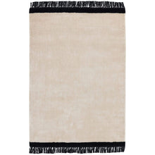 Load image into Gallery viewer, Hand Woven Cream Rug | Black Fringing