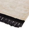 Hand Woven Cream Rug | Black Fringing