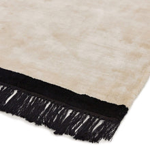 Load image into Gallery viewer, Hand Woven Cream Rug | Black Fringing
