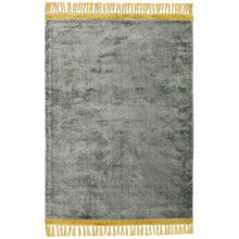 Load image into Gallery viewer, Hand Woven Grey Rug | Mustard Fringing