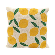 Load image into Gallery viewer, Handmade Beaded Lemon Cushion