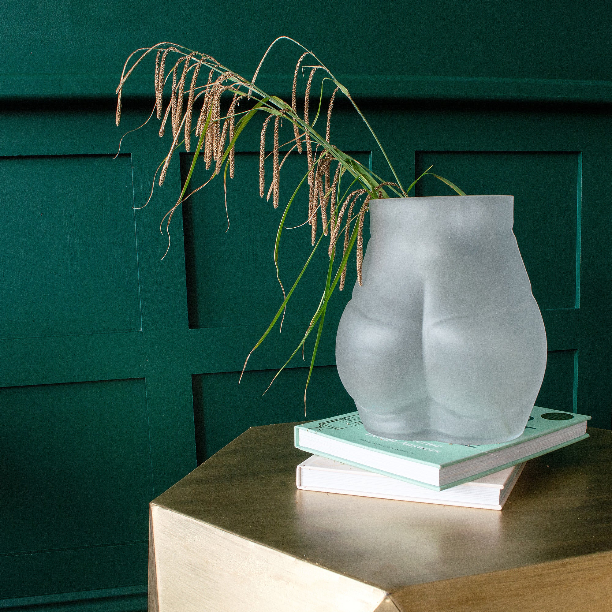 Handmade Curvy Glass Bum Vase 