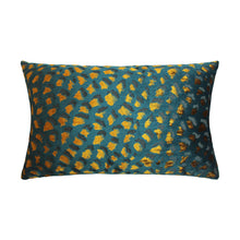 Load image into Gallery viewer, Handmade Glorious Gold &amp; Teal Leopard Print Cushion 