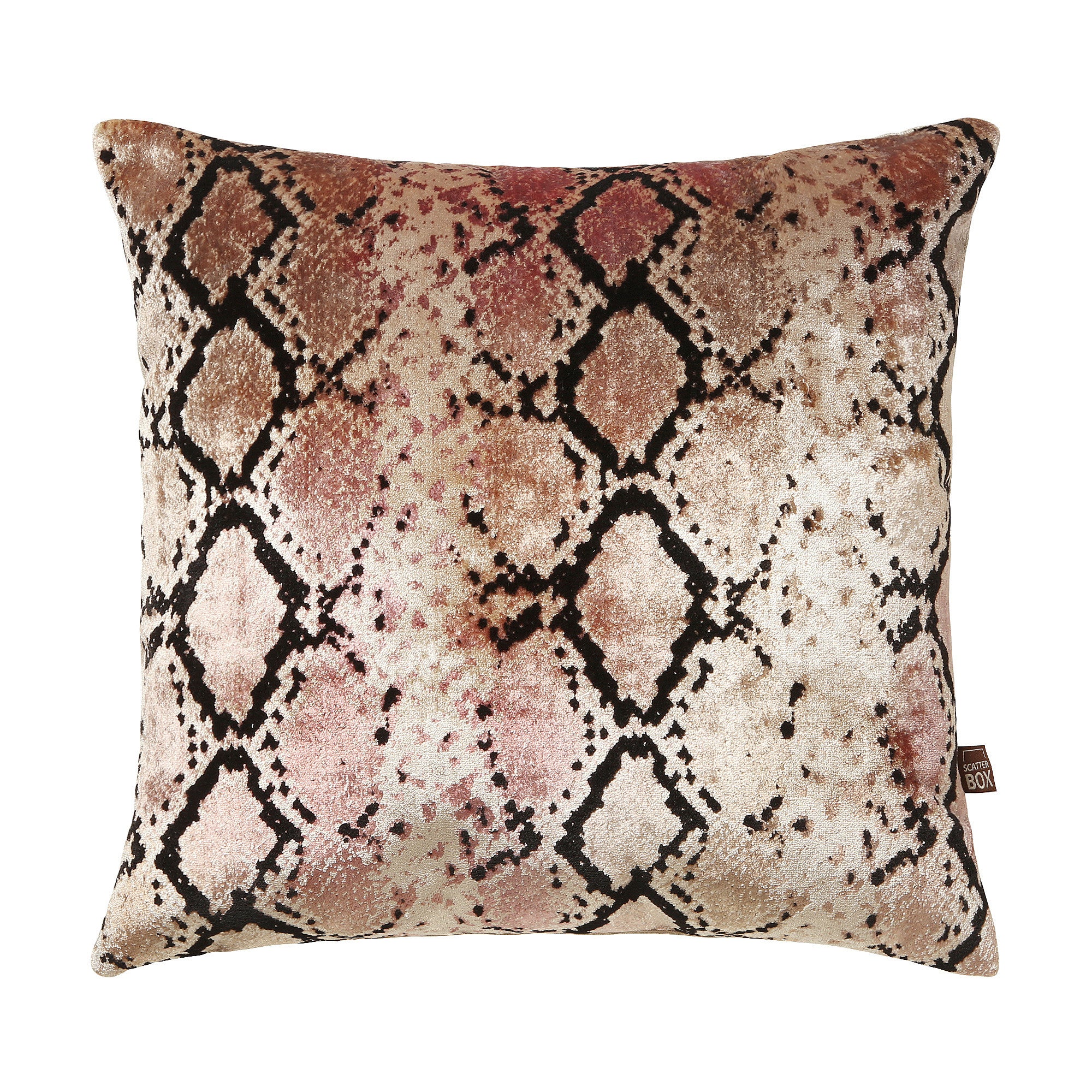 Handmade Pink Lustre Snakeskin Cushion