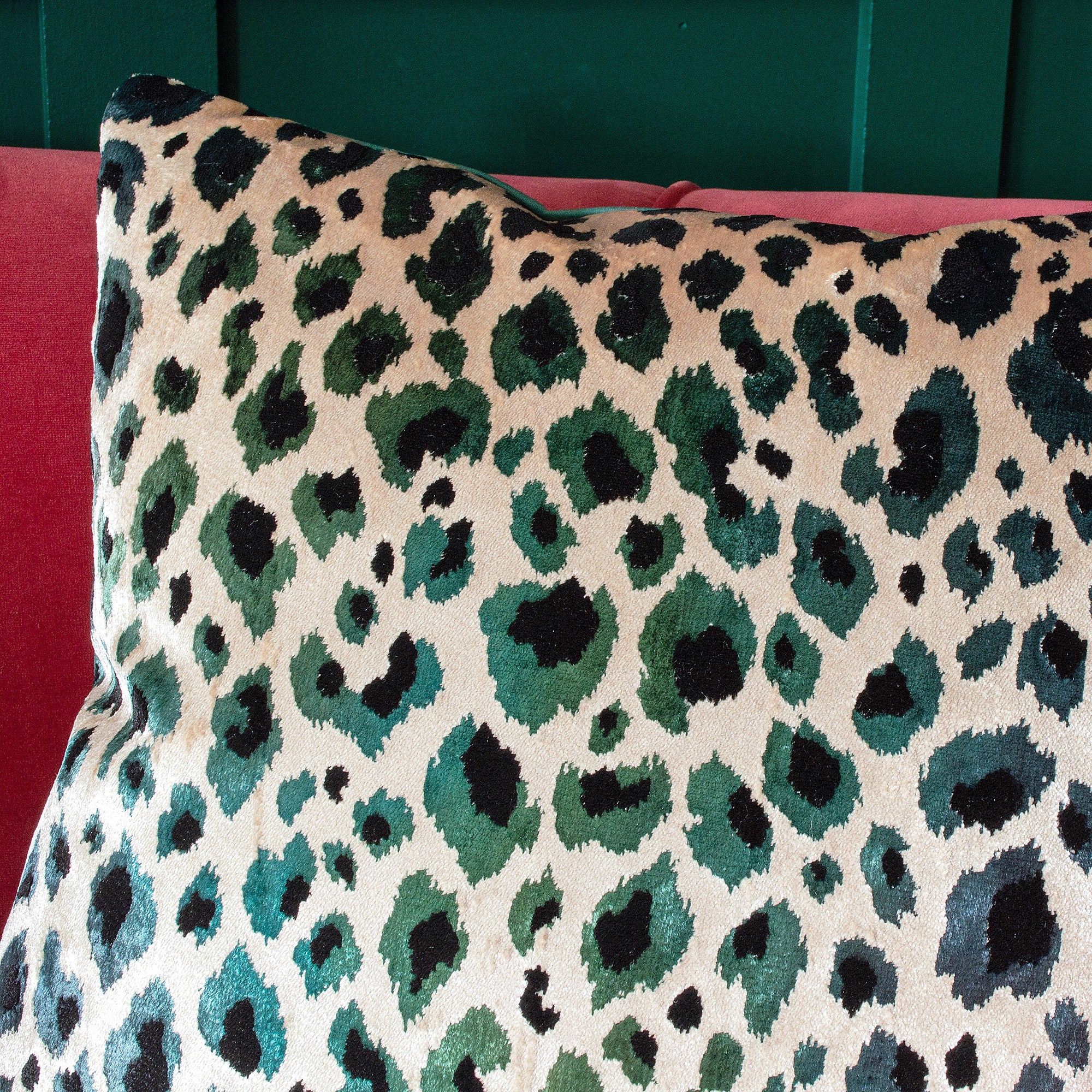 Handmade Serpentine Leopard Print Cushion