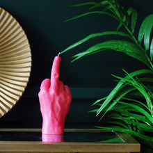 Load image into Gallery viewer, Hot Pink &#39;Fuck You&#39; Candle Hand