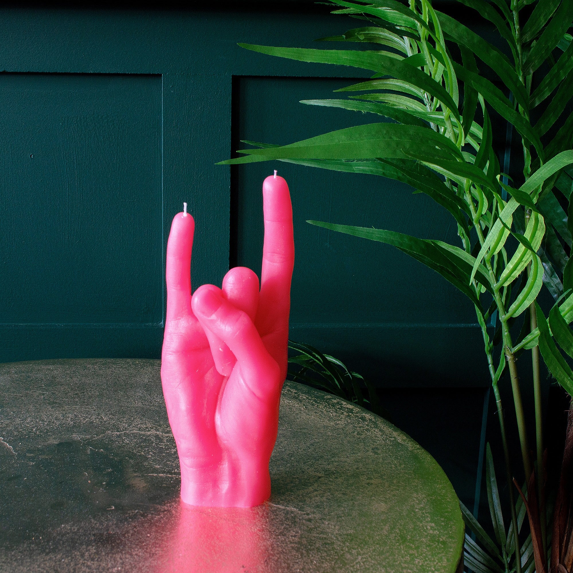 Hot Pink 'Rock On' Candle Hand