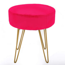 Load image into Gallery viewer, Hot Pink Velvet Footstool