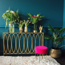 Load image into Gallery viewer, Hot Pink Velvet Footstool