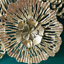 Load image into Gallery viewer, Lace Effect Gold Flowers Wall Art