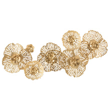 Load image into Gallery viewer, Lace Effect Gold Flowers Wall Art