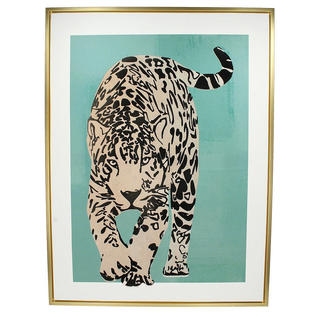 Leopard Pastel Framed Canvas Art | Pair