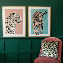 Load image into Gallery viewer, Leopard Pastel Framed Canvas Art | Pair