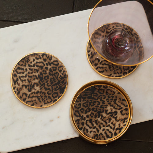 Leopard Print Coasters | Set of 4