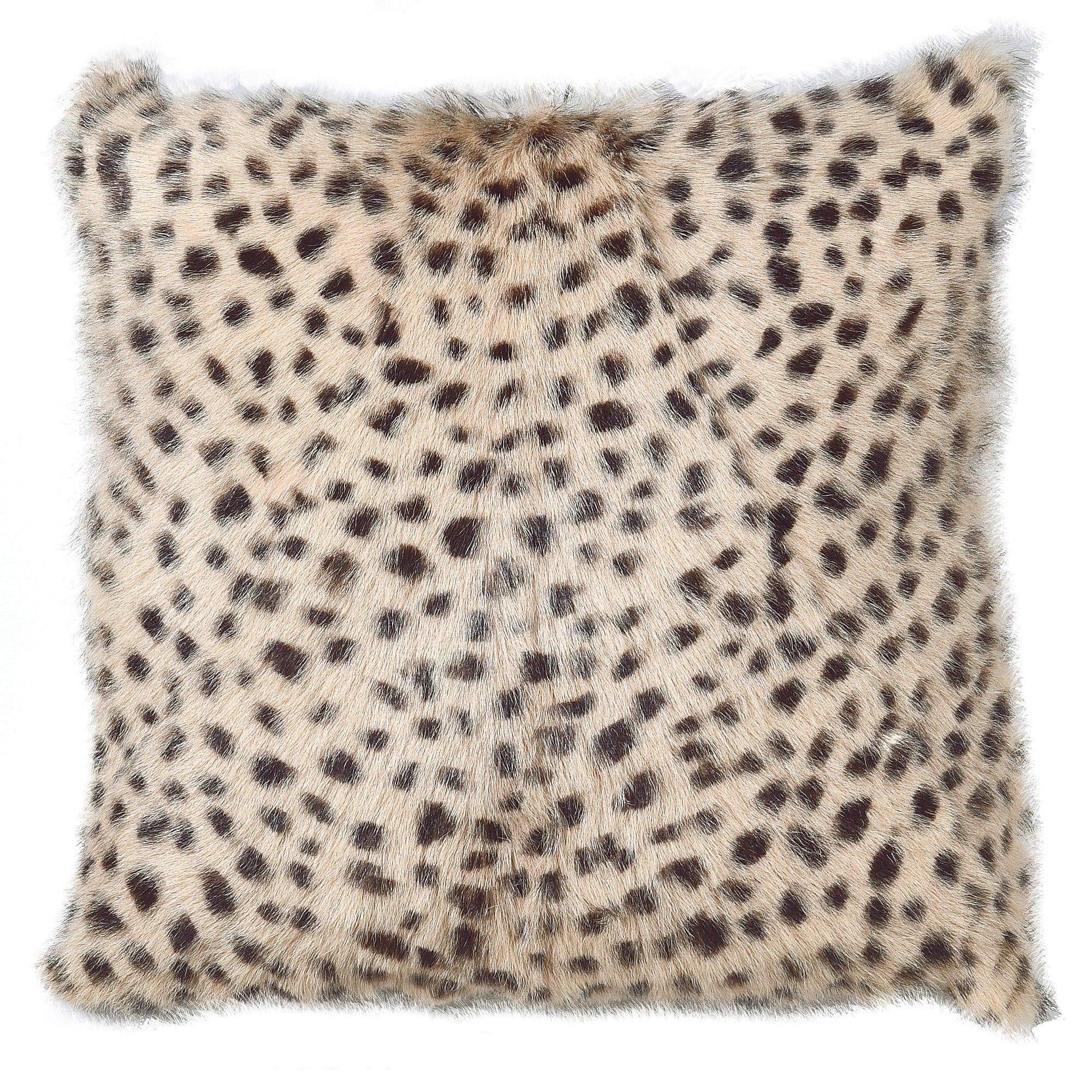 Leopard Print Goat Fur Cushion Cover