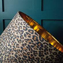 Load image into Gallery viewer, Leopard Print Lampshade with Metallic Lining