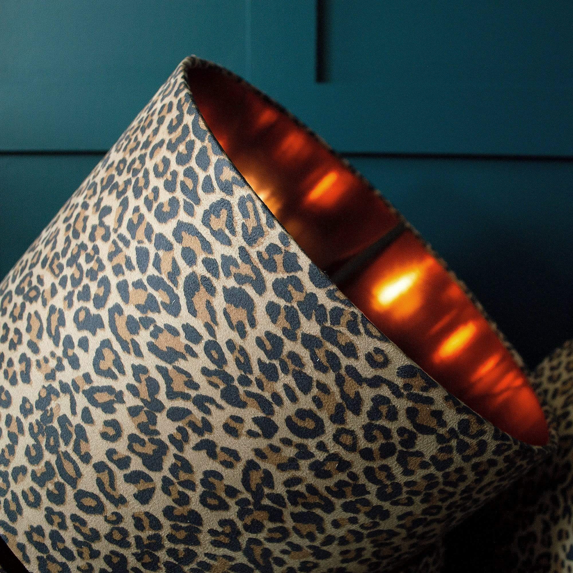Leopard Print Lampshade with Metallic Lining