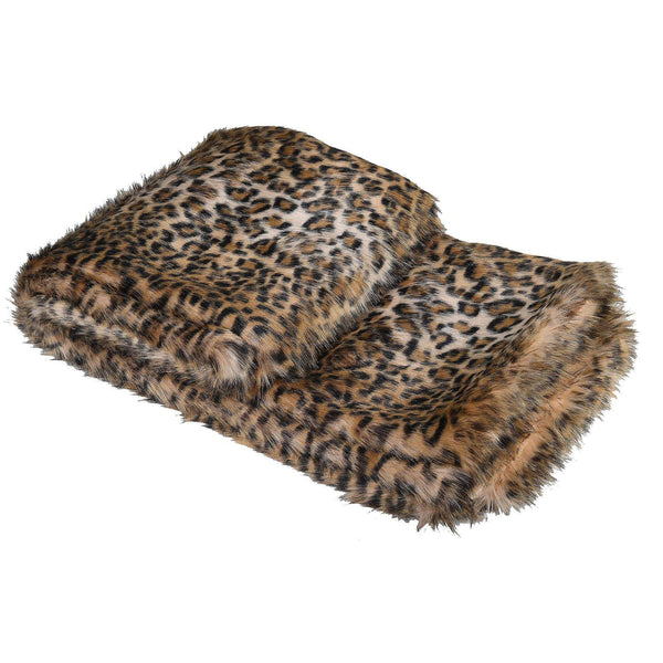 Leopard Print Super Soft Faux Fur Throw