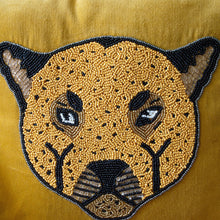 Load image into Gallery viewer, Leopold Mustard Velvet Leopard Cushion