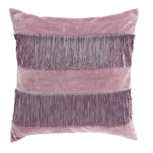 Load image into Gallery viewer, Lilac Velvet Cushion Cover with Fringing