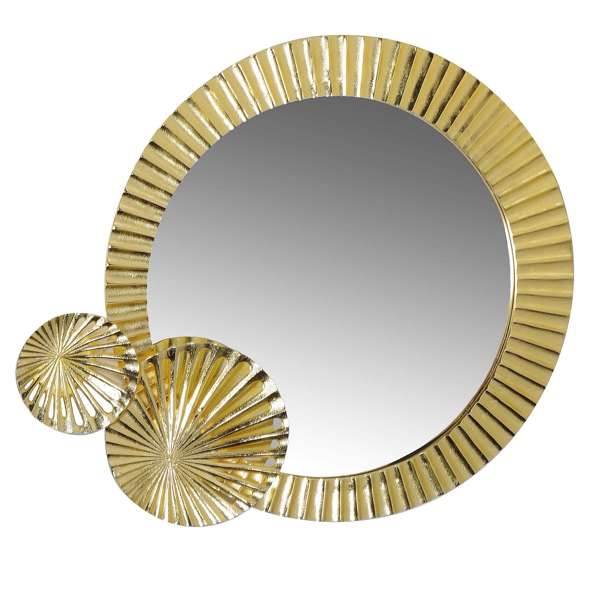 Lily Pad Art Deco Gold Mirror