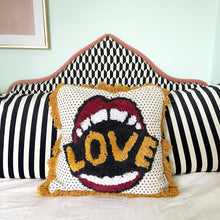 Load image into Gallery viewer, Lips &#39;LOVE&#39; Popart Inspired Cushion
