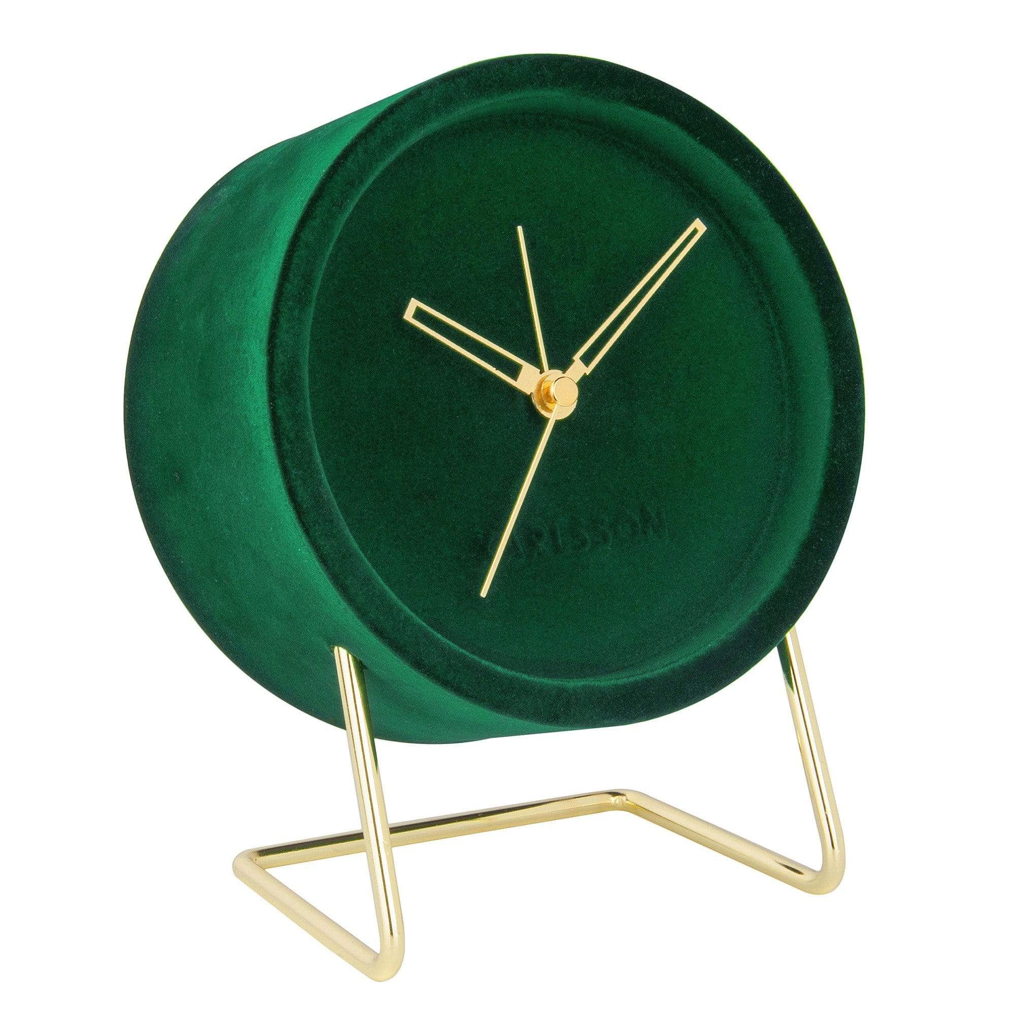 Lush Green Velvet Alarm Clock
