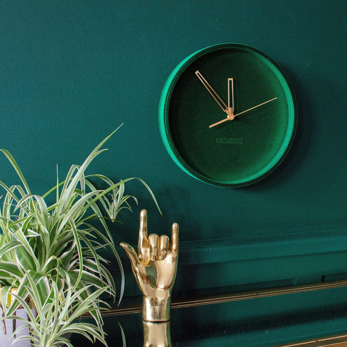 Lush Green Velvet Wall Clock