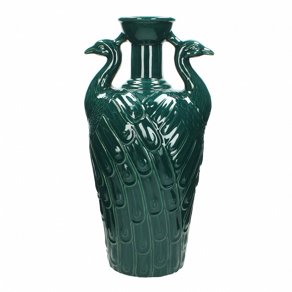Majestic Petrol Peacock Vase